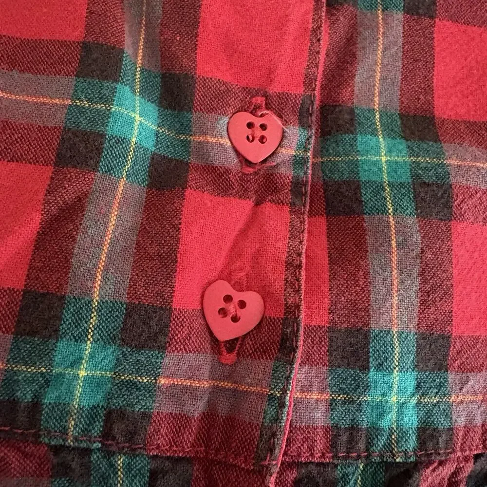 Vintage Gymboree Plaid Puppy Holiday 1997 Red Tartan Overall Romper INFANT Girl